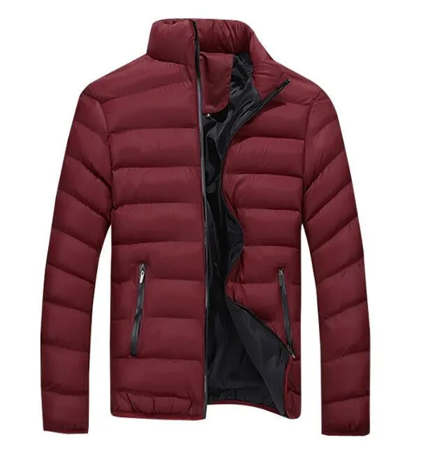 Mens Jackets And Coats Stand Collar Navy Blue Cotton Jacket Fashion Brand Clothing Coats Jacket Men Large Size 4XL