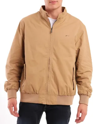Men's Plain Harrington Jacket - Camel