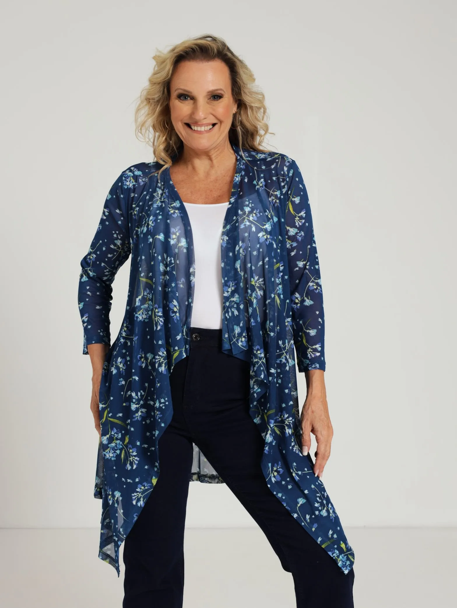 Mesh Waterfall Jacket - Blue