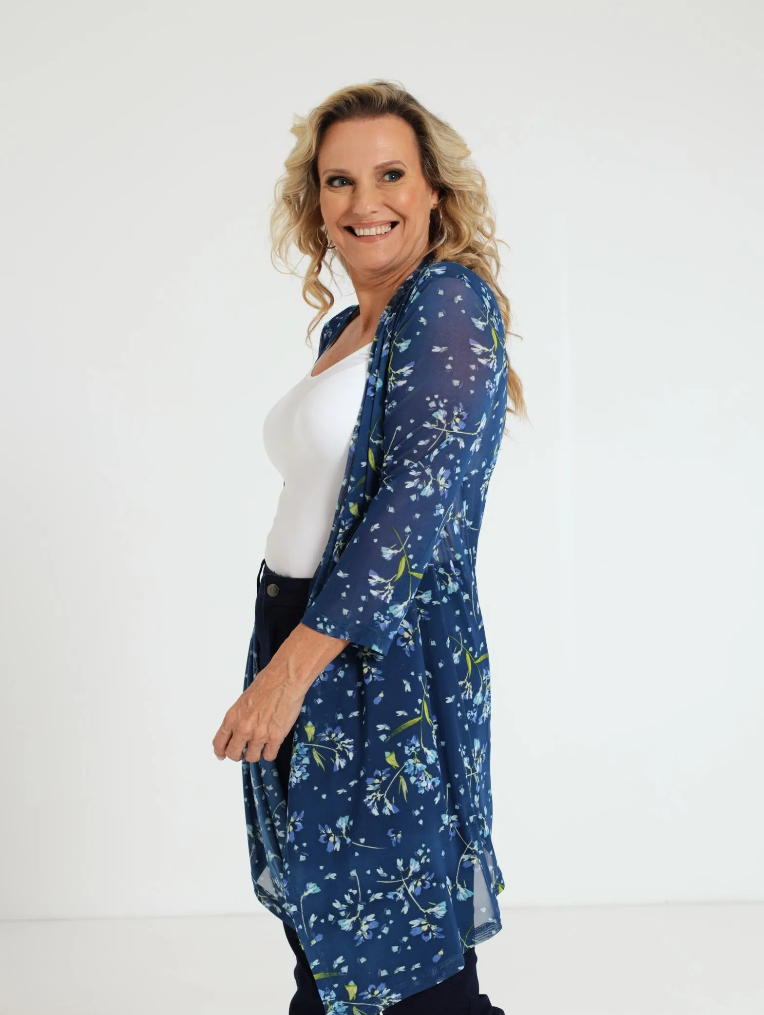 Mesh Waterfall Jacket - Blue