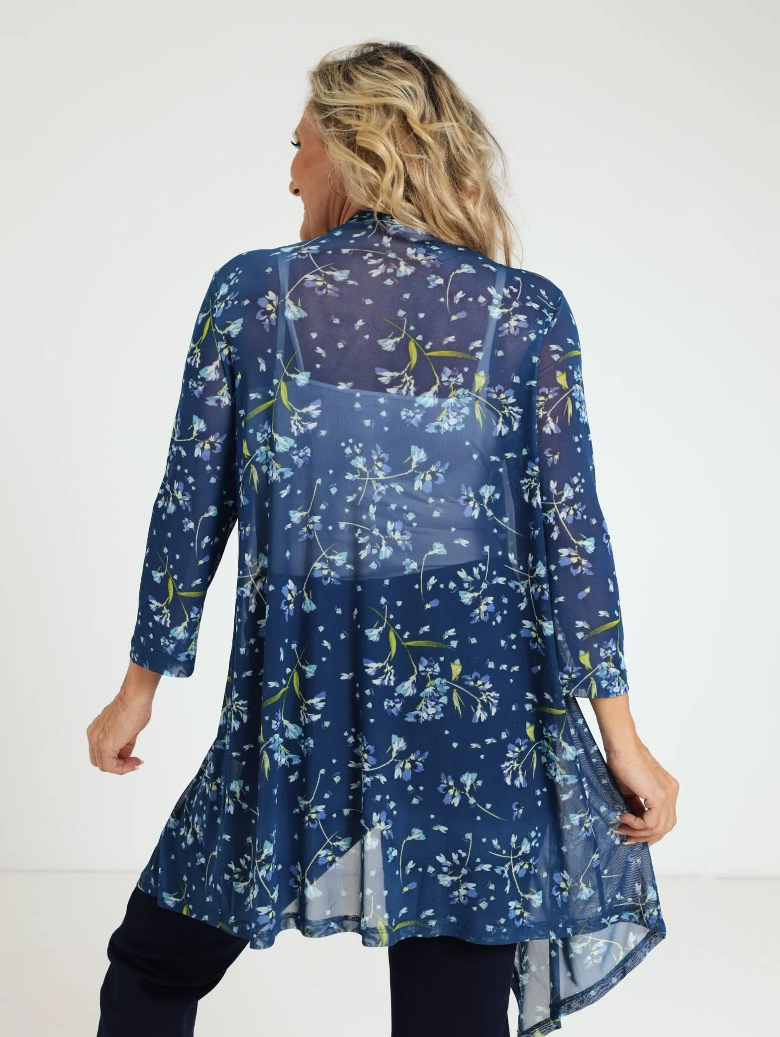 Mesh Waterfall Jacket - Blue