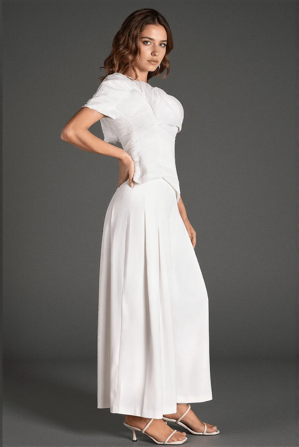 Michail One Shoulder Pleated Set