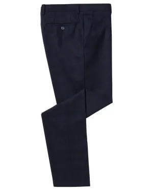 Micro Check Peak Lapel Trouser - Navy / Brown