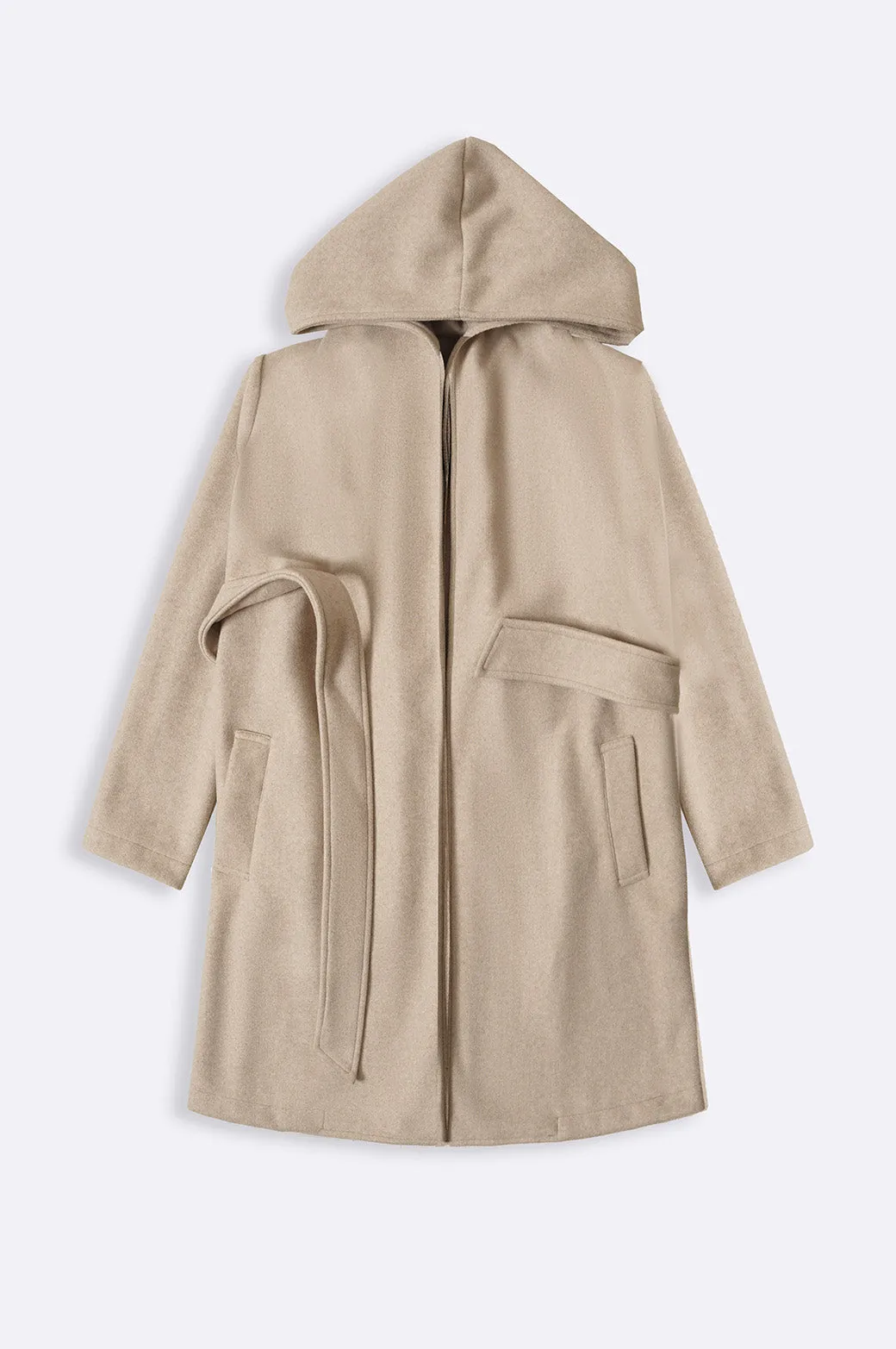 MIDI COAT WITH HOOD