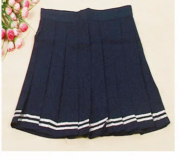 Midi Pleated Women Skirts High Waist Red A-Line Short Skirts Uniforms School Tartan Plaid Skirt Saias
