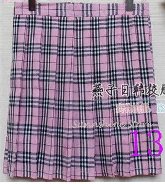 Midi Pleated Women Skirts High Waist Red A-Line Short Skirts Uniforms School Tartan Plaid Skirt Saias