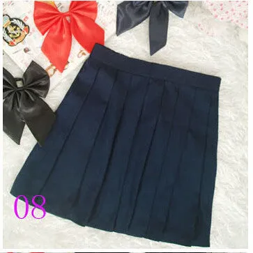 Midi Pleated Women Skirts High Waist Red A-Line Short Skirts Uniforms School Tartan Plaid Skirt Saias