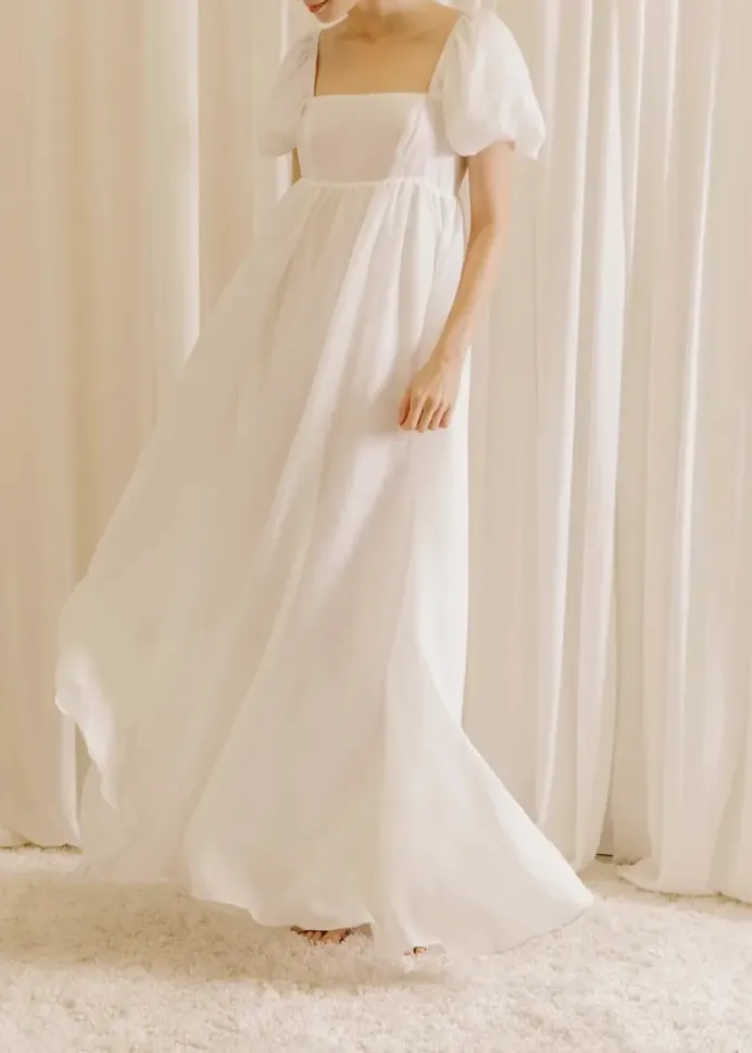 Monochromatic Baby Doll Maxi Dress