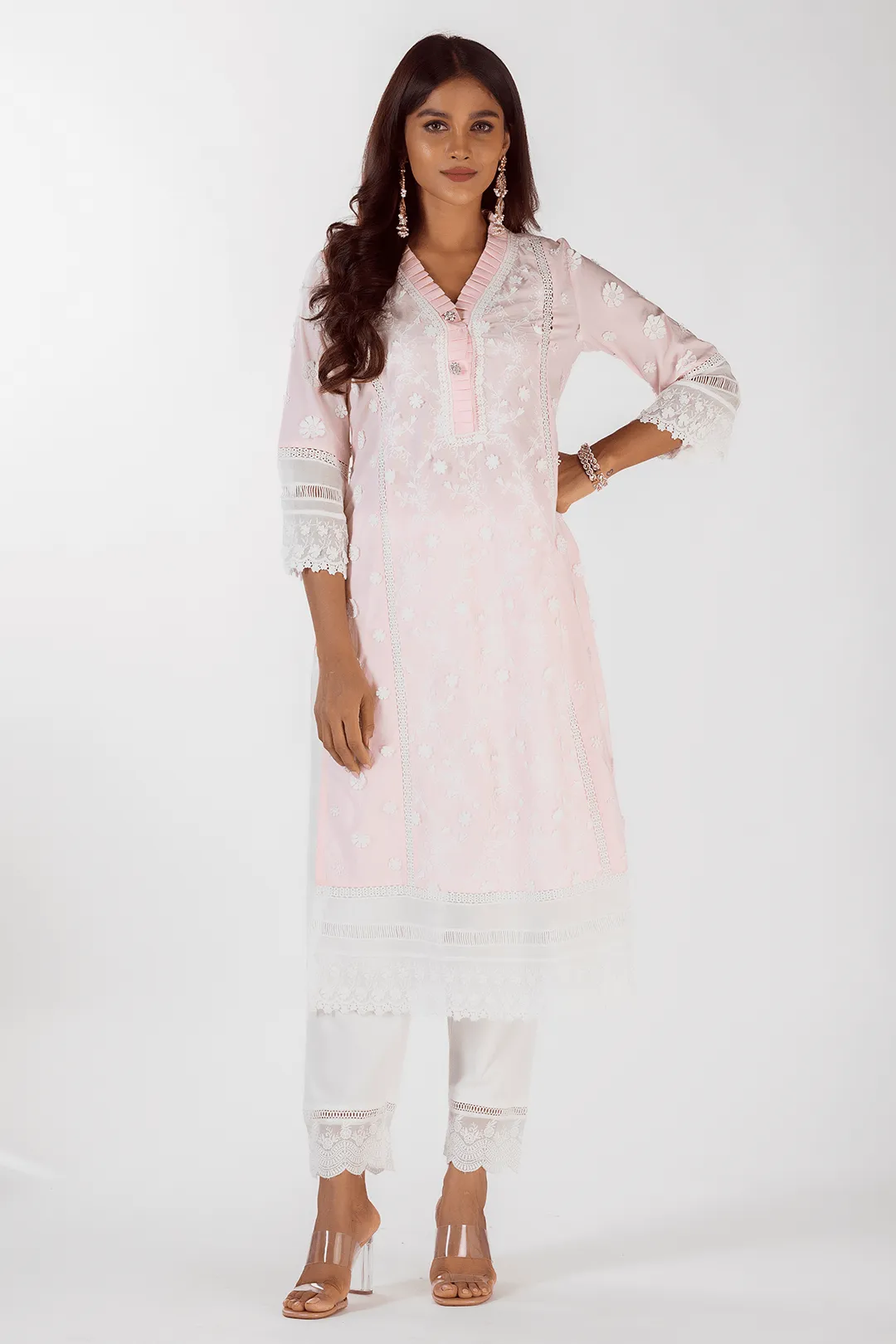 Mulmul Cotton Sadie Pink kurta