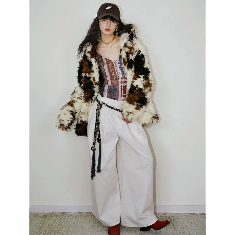 Multicolored Faux Fur Coat