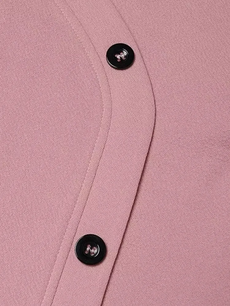 Muslim O Neck Maxi Dresses Buttons