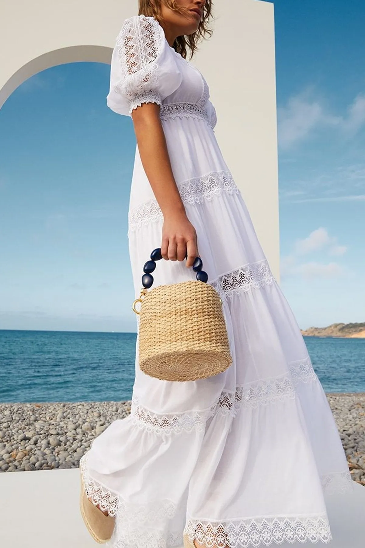 Nadine Long Dress in White