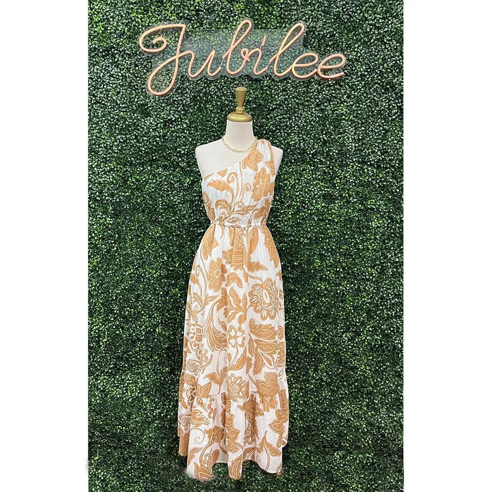 Nadya Floral Elya One Shoulder Maxi Dress