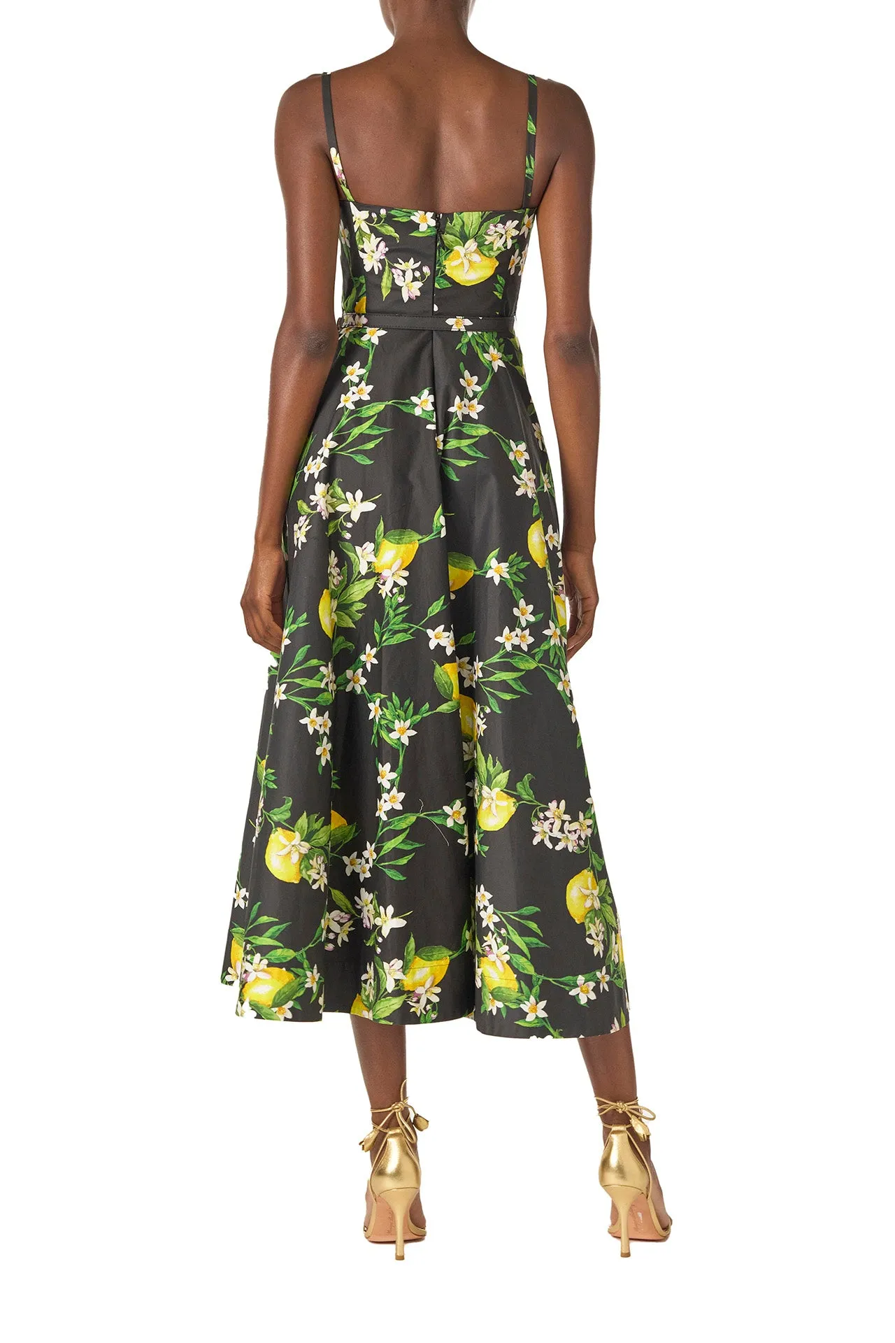 Noir Lemon Print Corseted Dress