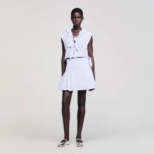 Noora Short Striped Skirt Ciel / Blanc