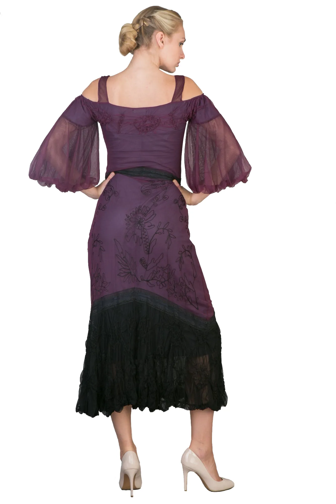 Off-Shoulder Vintage Style Party Dress in Purple by Nataya - SOLD OUT