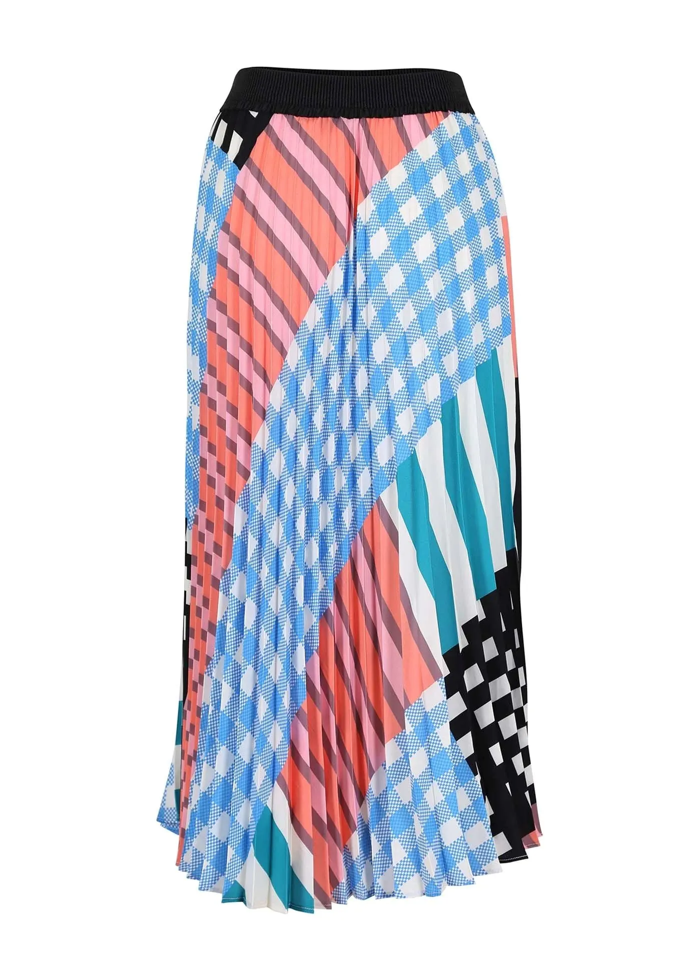OLGA DE POLGA Central Park Pleated Skirt - Blue
