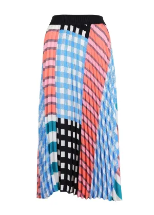 OLGA DE POLGA Central Park Pleated Skirt - Blue