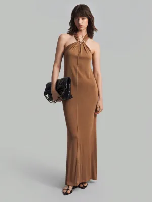 Ontre Women's Elegant Holiday Halter Neck Dress, Autumn Outfit For Vacation, Back To School And Outing