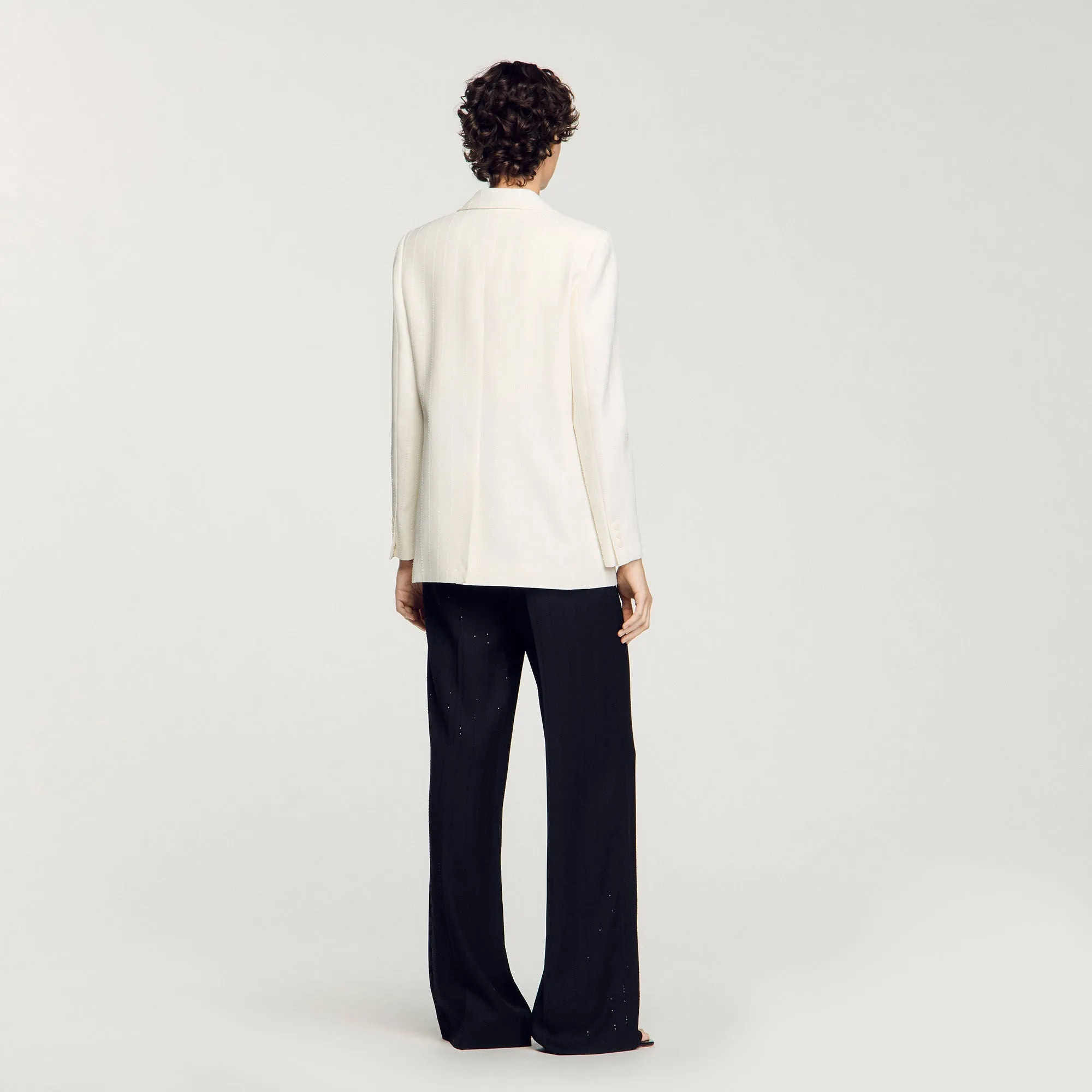Opera Sequinned Suit Jacket Ecru