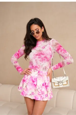 Opulent Pleated Blouse Skirt Set
