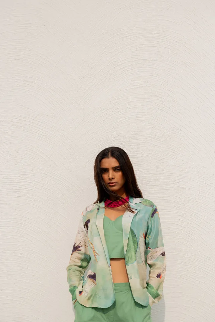 Oriental Cranes Jacket with Bustier Co-Ord