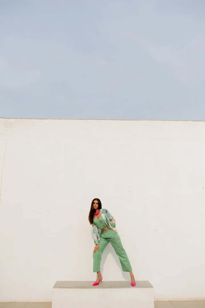 Oriental Cranes Jacket with Bustier Co-Ord