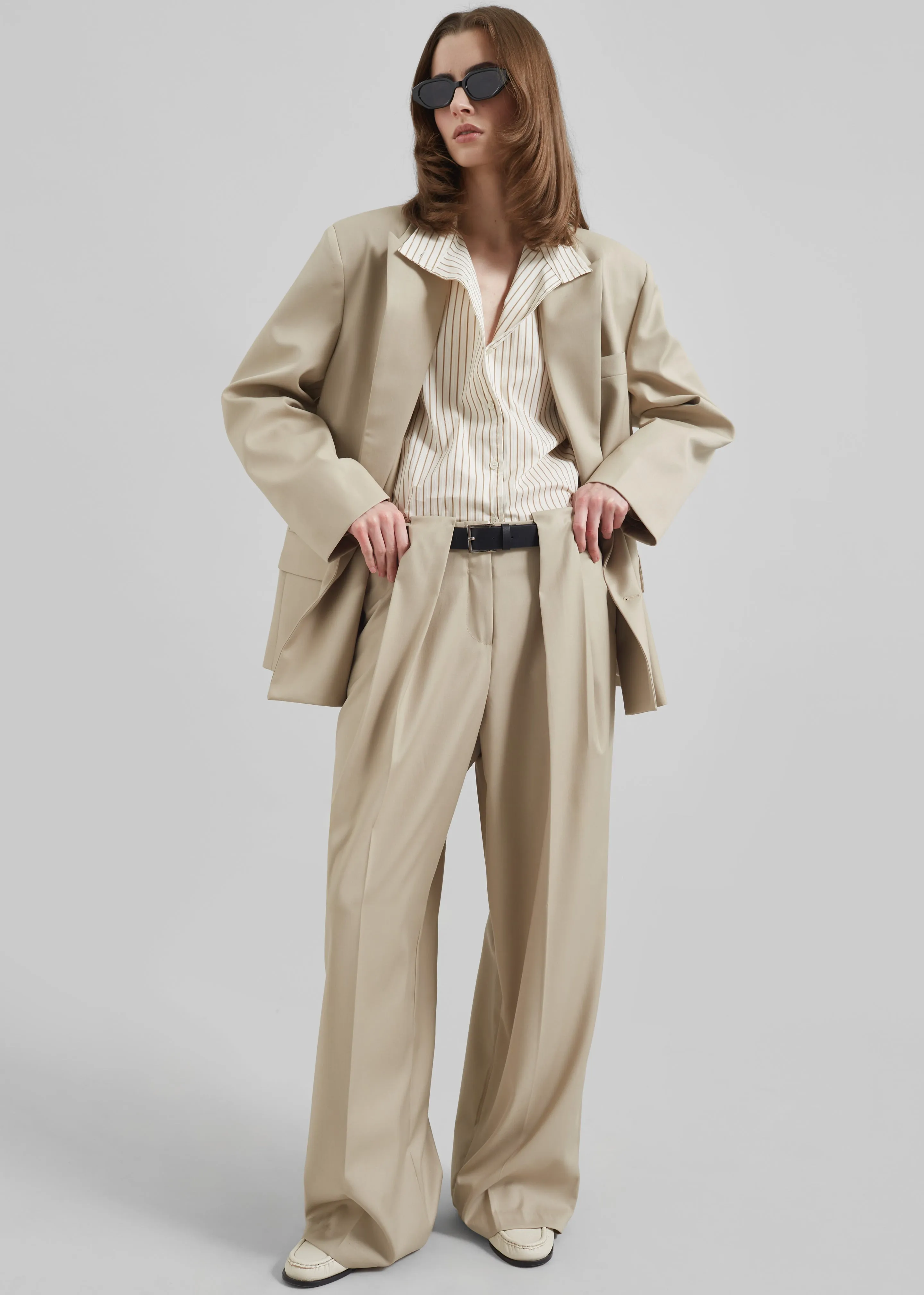 Orsay Boxy Double Breasted Blazer - Beige