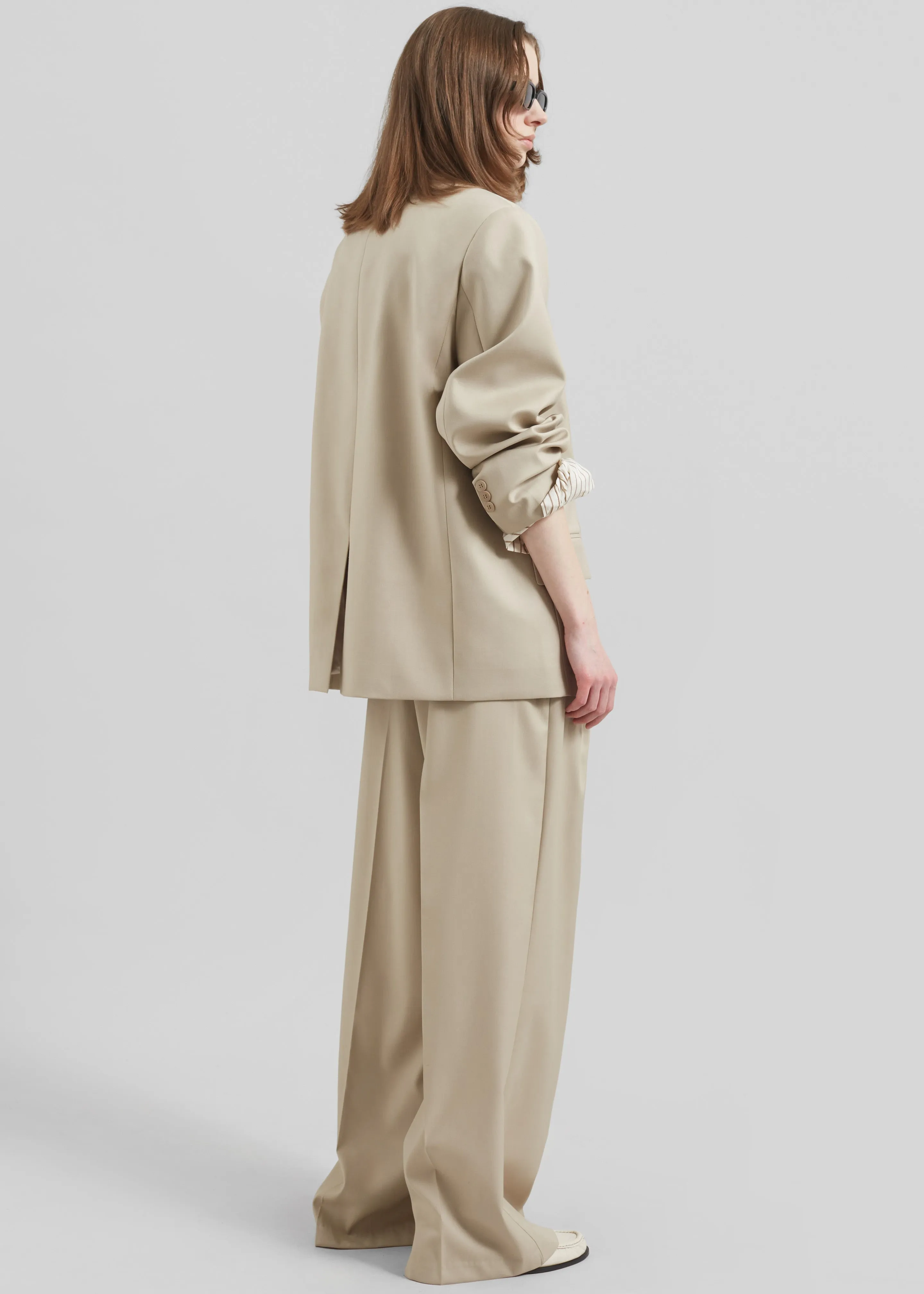 Orsay Boxy Double Breasted Blazer - Beige