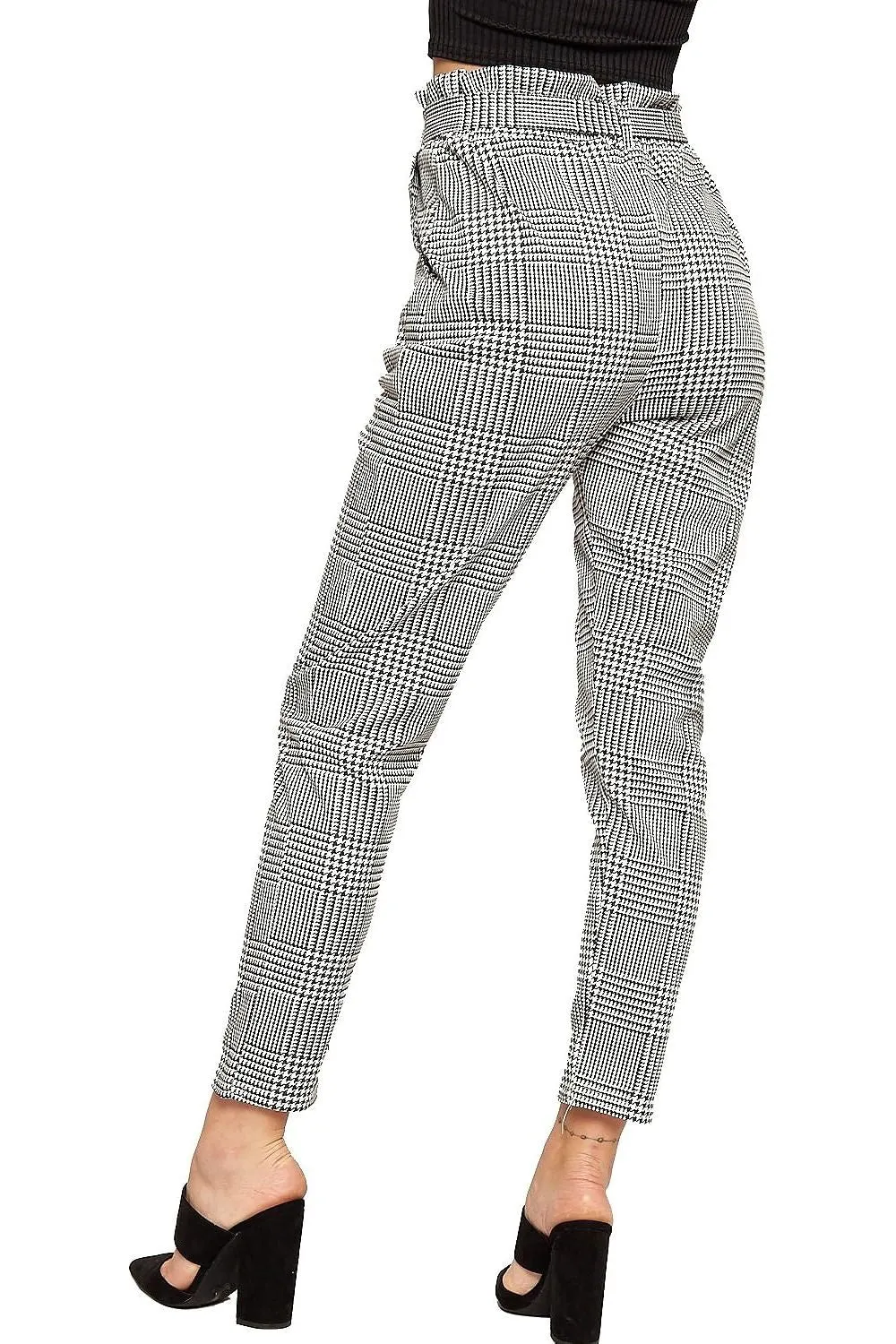 Paperbag Tartan Checked Print Trouser