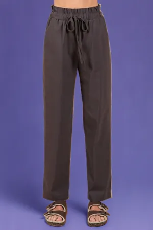 Paperbag Waist Tapered Straight Pants