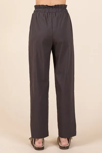 Paperbag Waist Tapered Straight Pants
