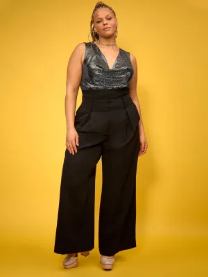 Paperbag-Waist Wide-Leg Pant
