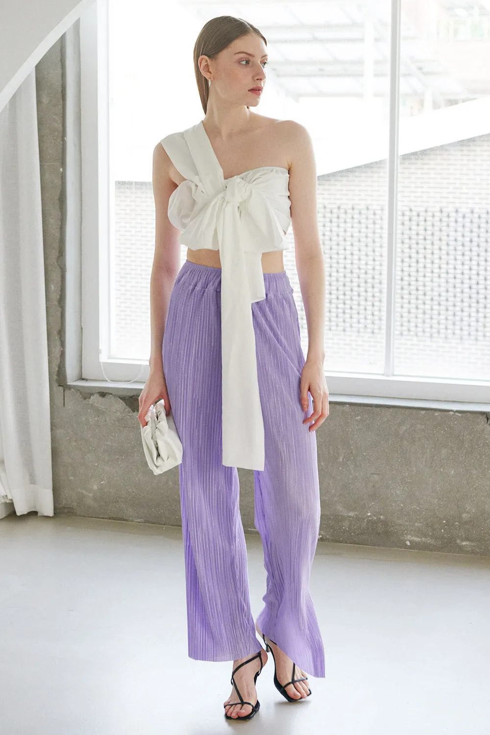Peyton Crinkled Pleated Pants