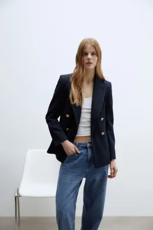 Piqué blazer - Navy