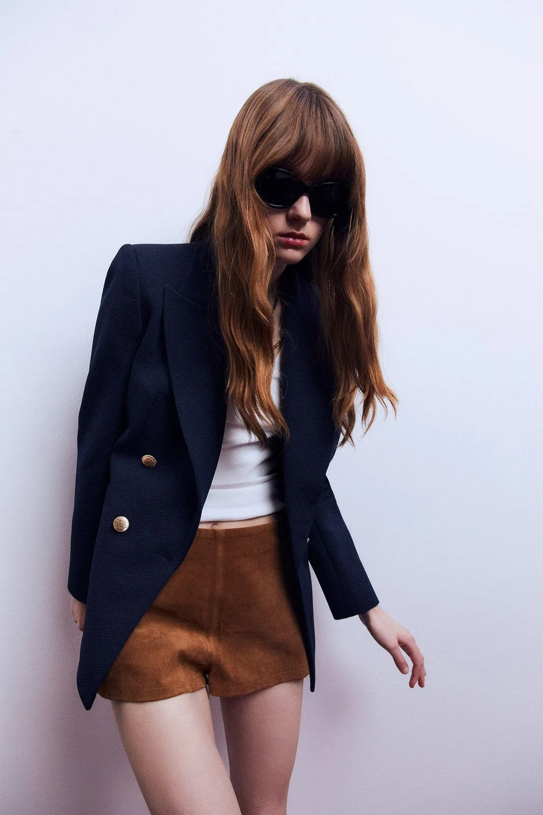Piqué blazer - Navy
