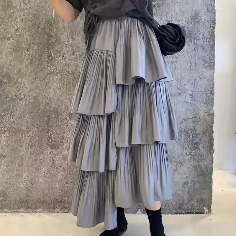 Pleated High Waist Skirt