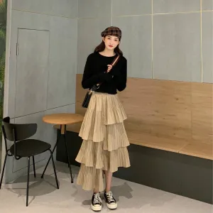 Pleated High Waist Skirt