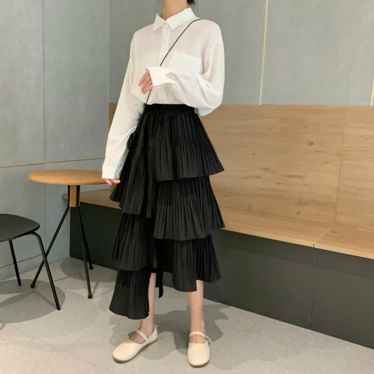 Pleated High Waist Skirt