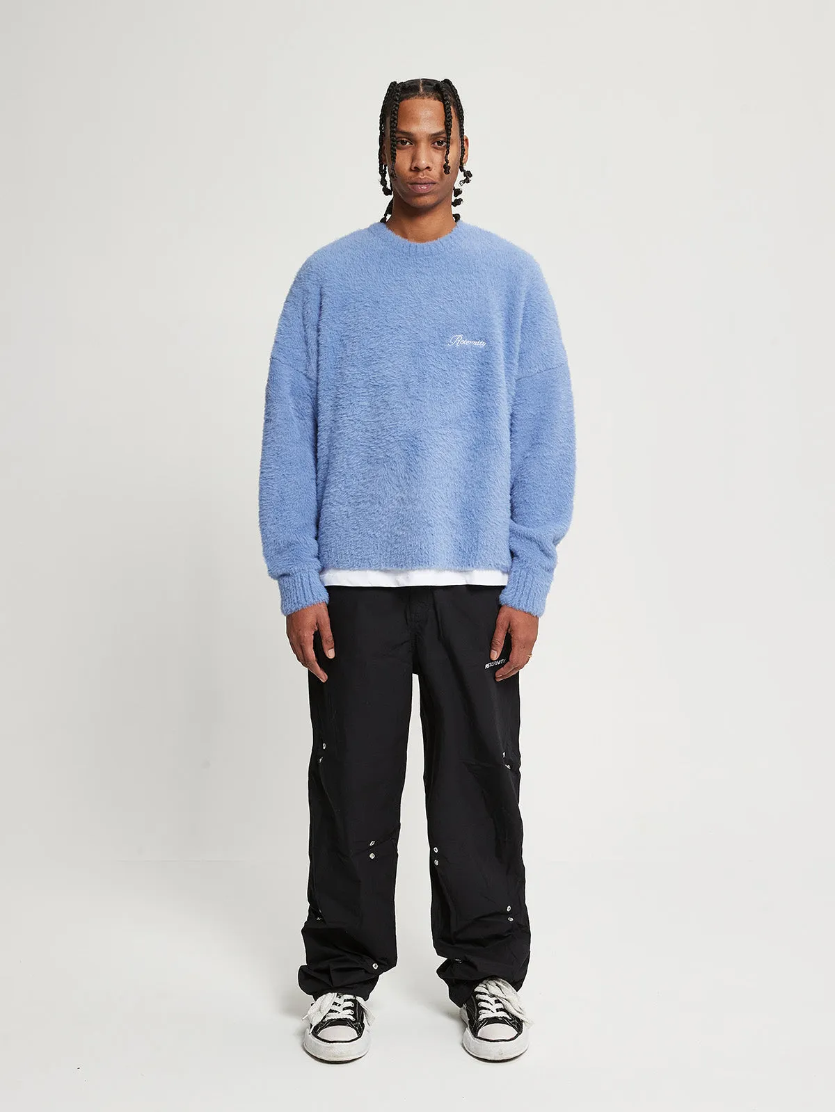 PLEATED PARACHUTE PANTS - BLACK