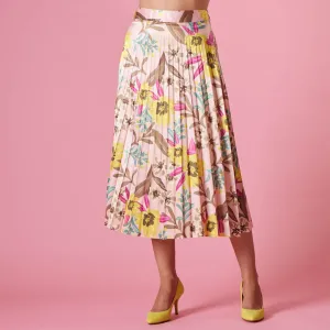 Pleated Satin Skirt