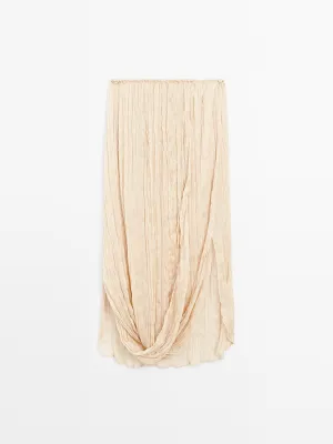 Pleated Skirt Turned-Up Detail