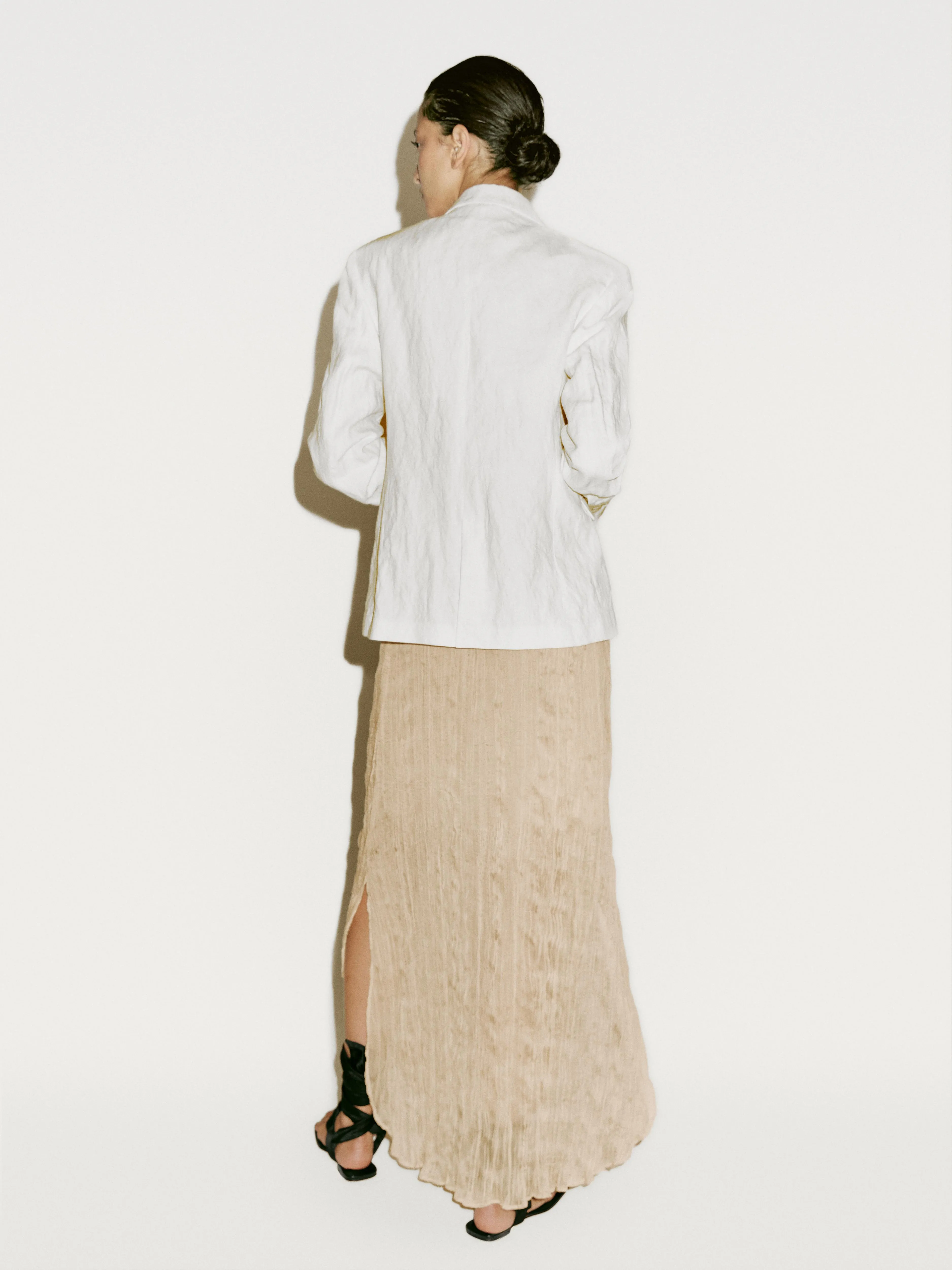 Pleated Skirt Turned-Up Detail