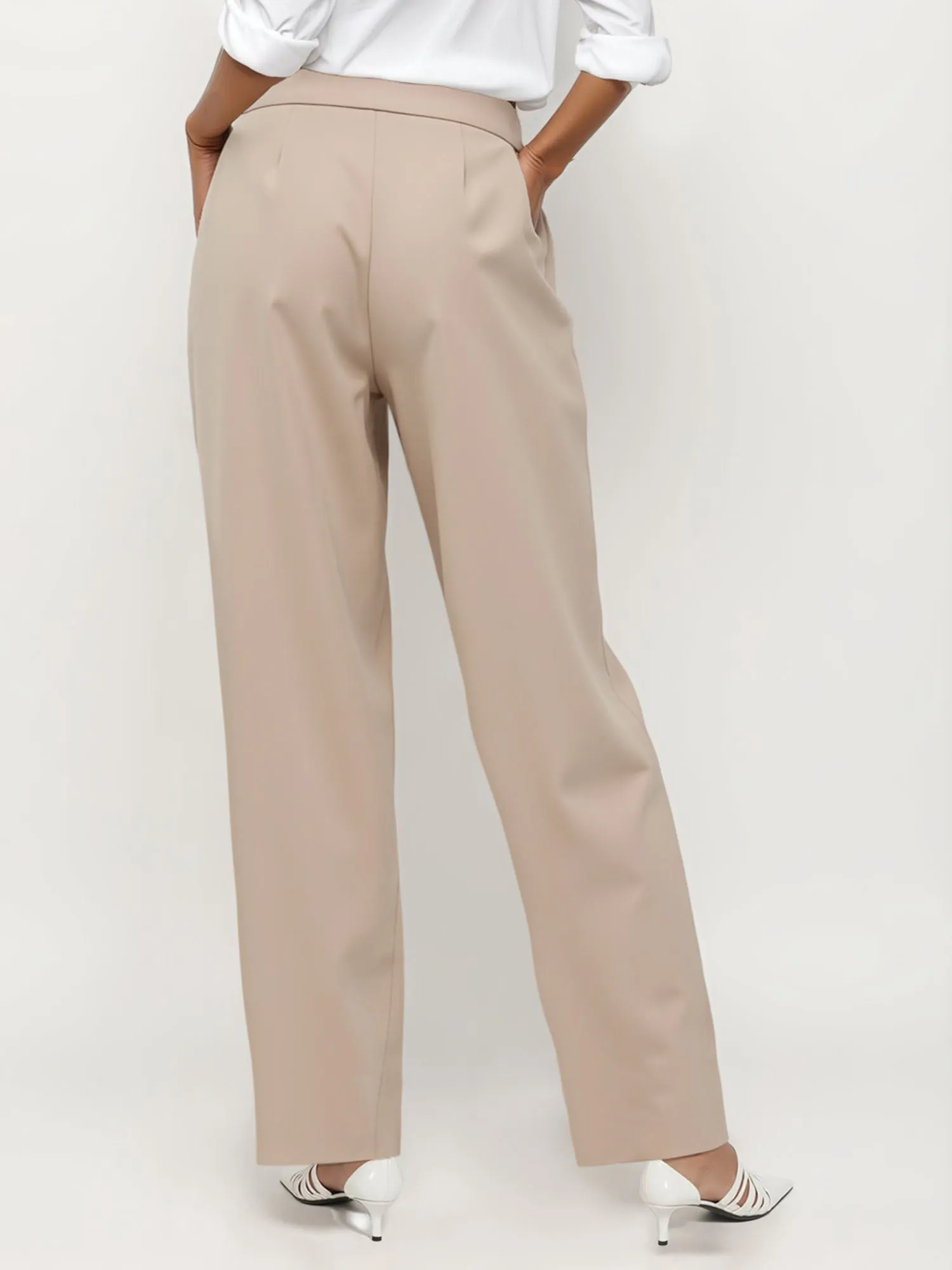 Pleated Straight Leg Pants