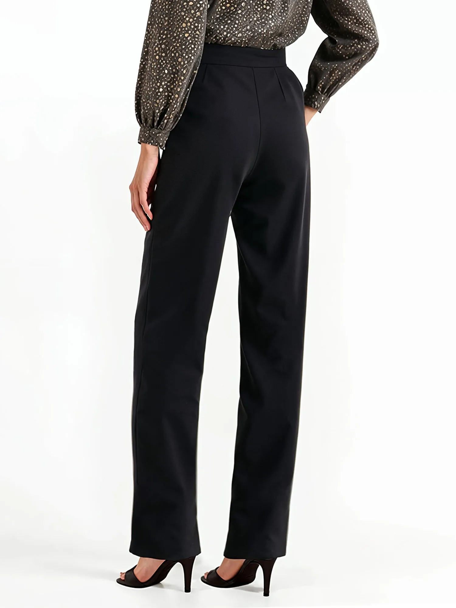 Pleated Straight Leg Pants