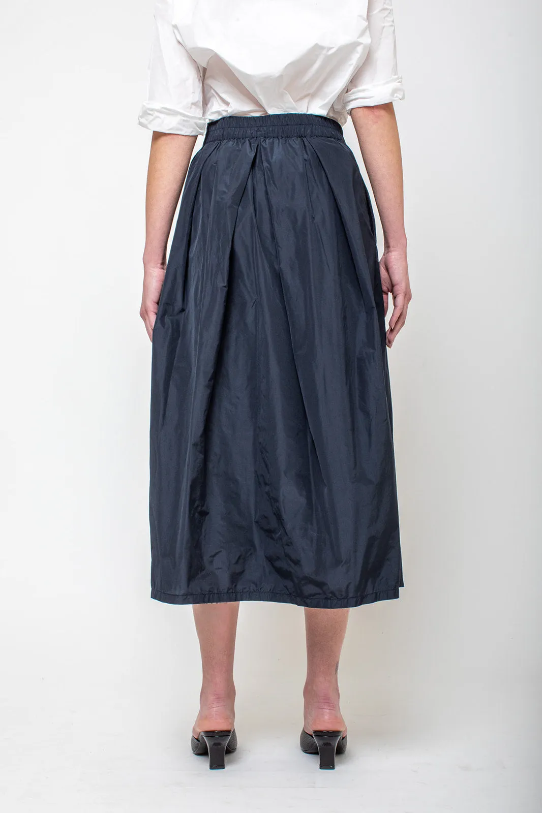 Pleated Taffeta Skirt