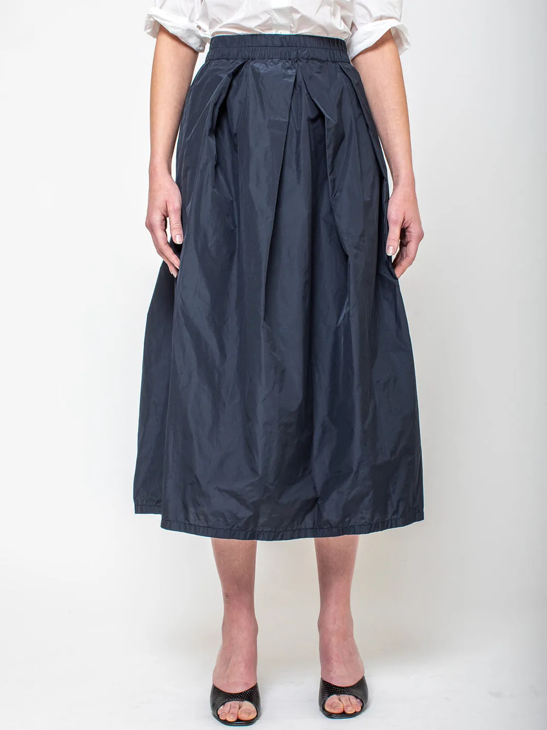 Pleated Taffeta Skirt