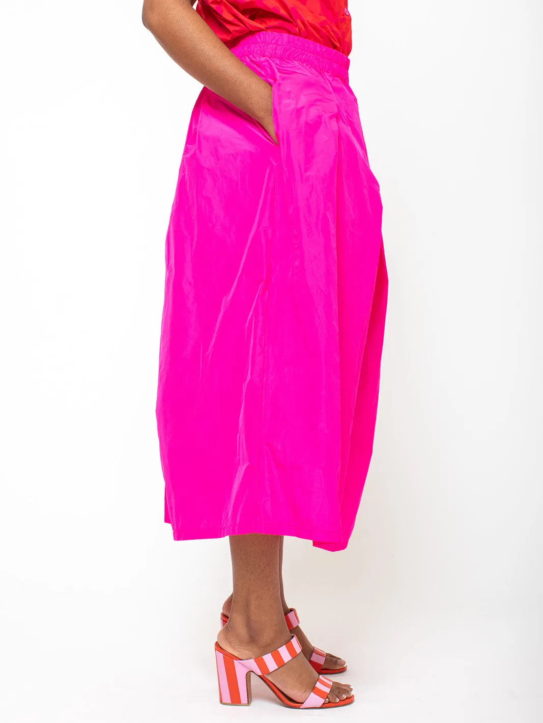 Pleated Taffeta Skirt