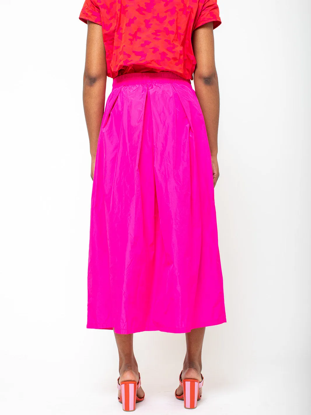 Pleated Taffeta Skirt