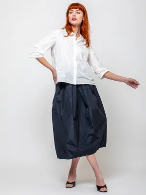Pleated Taffeta Skirt